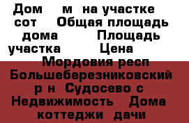  Дом 45 м² на участке 31 сот. › Общая площадь дома ­ 45 › Площадь участка ­ 31 › Цена ­ 320 000 - Мордовия респ., Большеберезниковский р-н, Судосево с. Недвижимость » Дома, коттеджи, дачи продажа   